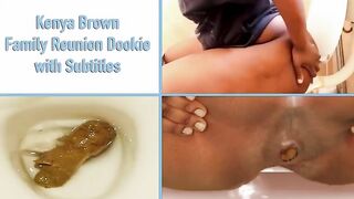 Hot black mom and thick poop in toilet