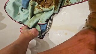 Shitting hard on the panty