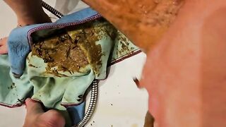 Shitting hard on the panty