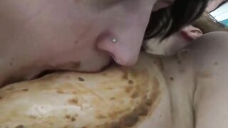 Louise hunter lesbian shitting on her mature girlfriend