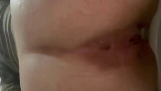 Morning shit's asshole closeup