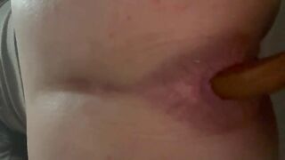 Morning shit's asshole closeup