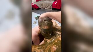 Sub wife sucking dirty cock