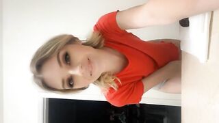 Hot looking teen babe smearing shit on her pussy