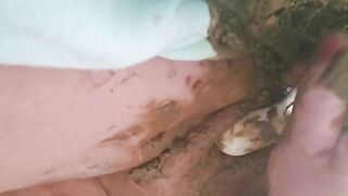 Pussy covered in shit