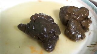 Girl showing her piss and shit