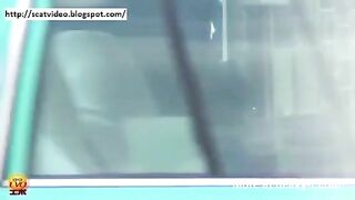 Curvy ass lady in public poop