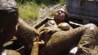 Lesbian sluts and cow dung smearing sex