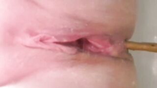 Busty wife poop and piss closeup