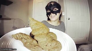 Stunning busty girl teasing and showing her big poop