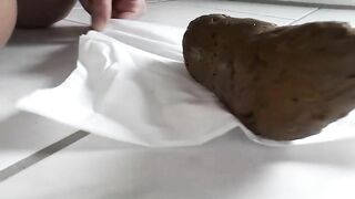 Amazing massive hard turd
