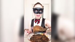 Dirty and wild kinky girl smearing and toying