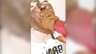 Dirty and wild kinky girl smearing and toying