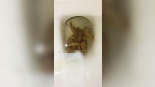 Chunky brunette gal dropping hot shit