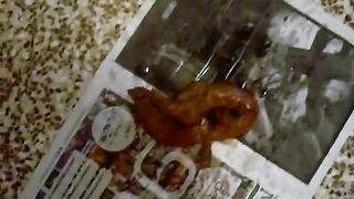 Beautiful tall sexy gal pooping for you