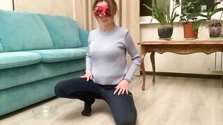 Skinny girl pissing and pooping in the bowl