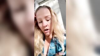 Beautiful hot blonde gal poops