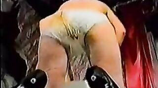 Cheeky ass lady smearing heavy shit on her panty