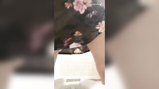 Nasty milf pooping in the condom