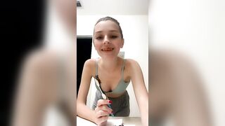 Blonde teen scat brush