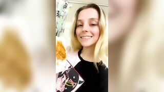 Hot blonde gal and lovely poop