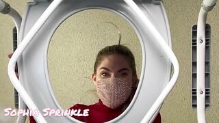 Seductive brunette gal and pink pooping asshole