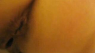 Yummy slut pooping on slave