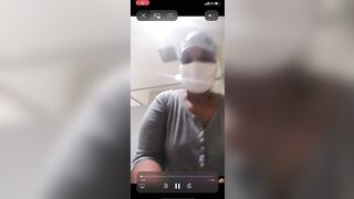 Ebony chubby nurse showing her big booty