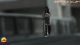 Cute looking Japanese hairy milf shitting hard