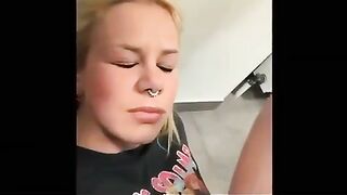 Milf shits in the kitchen