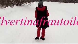 Cheeky Pee and hard thick poop in the snow