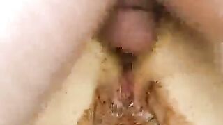 Huge tits lady rubbing shit while taking cock in her asshole