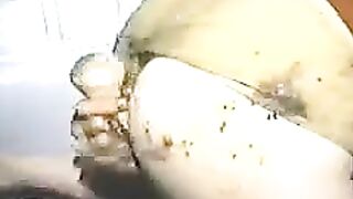 Woman fucks a sandwich full of shit