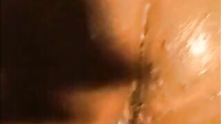 Close up asshole covered in shit