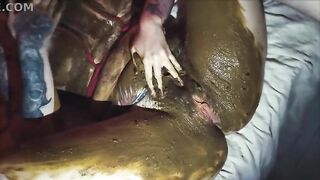 Messy scat lady enjoying hardcore bang