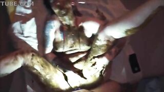 Messy scat lady enjoying hardcore bang