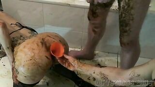 Messy shit busty sluts enjoying nice scat sex