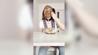 Class girl rubbing shit