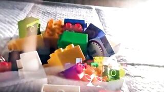 Pretty teen shitting on legos