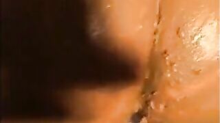 Woman shitting and smearing shit