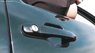 Pretty ass gal shitting on the road