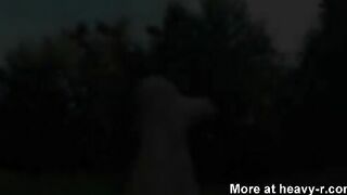 Huge hard long turd in the green grass