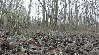 Chubby ass lady shitting in the jungle