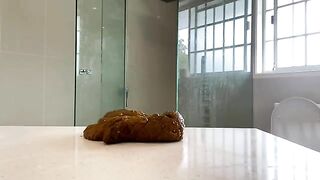 Drinking milk while shitting hard load