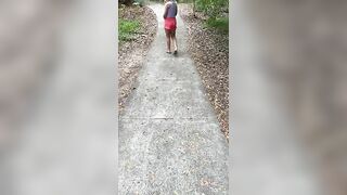 Pretty ass blonde Jogger poops on the road