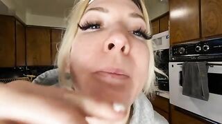 Beautiful blonde babe and poop soup