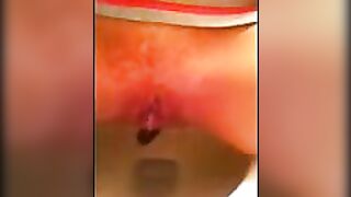 Babe's Hard Poop In The Toilet