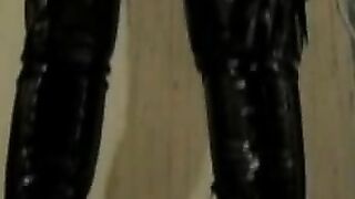 Bavarian blonde Mistress plays with her slave