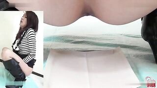 Beautiful curvy Asian release huge amount of filthy poop