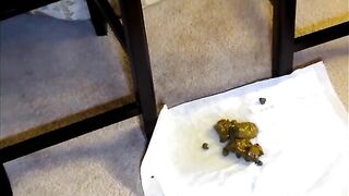 Beautiful Ebony pooping nice load